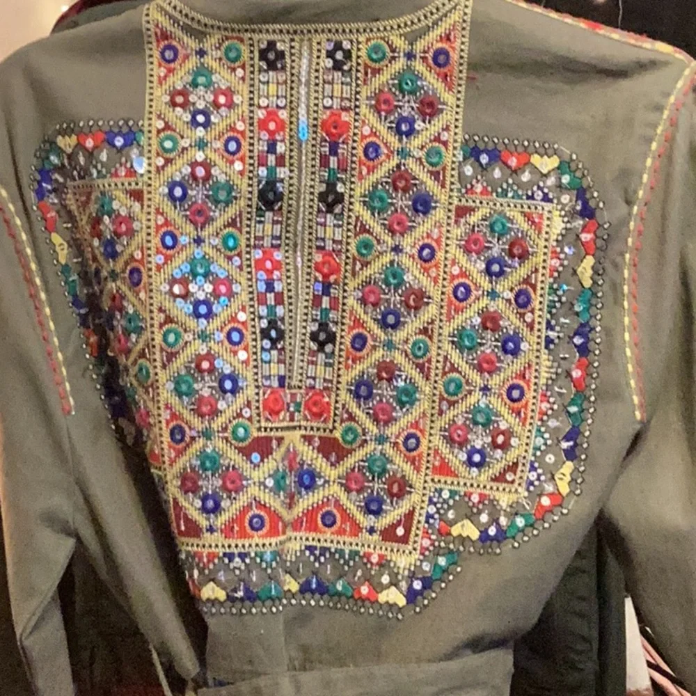 XS ZARA WOMEN ARMY GREEN GORGEOUS JACKET ARMY GREEN/COLORS - Picture 7 of 9